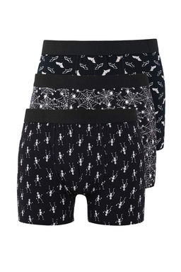Siyah Desenli Pamuklu Likral? 3lu Boxer TMNAW26BX00000
