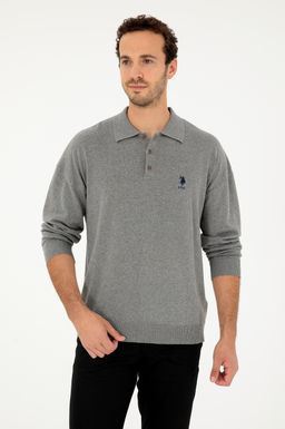 Erkek Gri Melanj Basic Kazak - U.s. polo assn фото 2