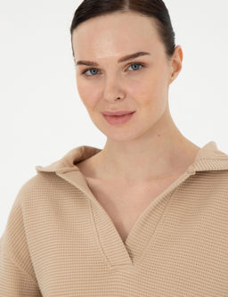 Bej Oversize Sweatshirt - Pierre cardin фото 2