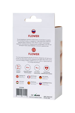 Расширяющая анальная втулка ToDo by Toyfa Flower, силикон, красный, 9 см, 6 см