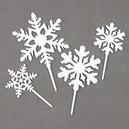 Набор для украшения торта Снежинки, 4 шт., цвет белый