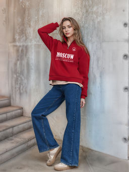 Толстовка женская с зип-воротником Moscow - Yollochka фото 6