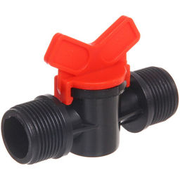 Цена за 10 шт. Муфта соединительная с наружней резьбой и краном 3/4" ДоброСад