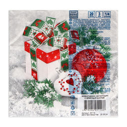 Цена за 2 шт. Салфетки бумажные Home Collection Classic Новогодний натюрморт, 3 слоя, 33?33 см, 20 шт.