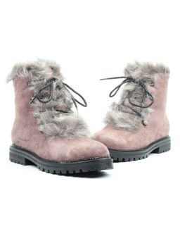 04-AH25-3 BROWN Ботинки зимние женские (натуральная замша, натуральный мех) - Фабричный китай фото 14