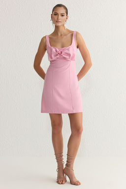 TRENDYOLMILLA Siyah A-Kesim Fiyonk Detayl? Dokuma S?k K?sa Elbise TPRSS25EL00092  фото 8