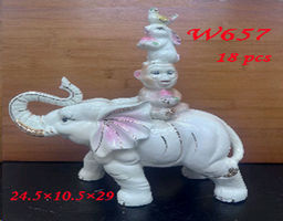 Статуэтка Пирамида: слон, обезьяна, заяц и птица 24х10х29 см / W657 /уп 18/ - Галеонтрейд фото 2