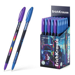 Цена за 50 шт. Ручка шариковая ErichKrause Neo® Stick Cyber Game 0.7, Super Glide Technology, цвет чернил синий (в коробке по 50 шт.)