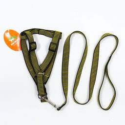 Комплект амуниции рельефный, поводок 120 х 2 см, ОГ 44-50 см, жёлто-чёрный - Пижон фото 7