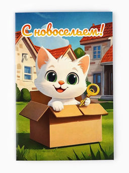 Цена за 10 шт. Открытка «С новосельем», 12×18 см