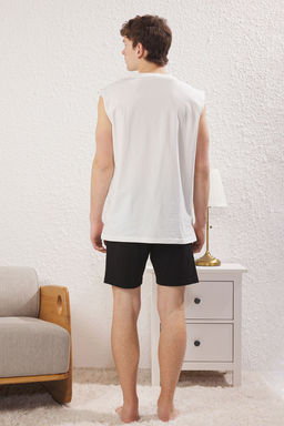 Ekru Siyah Regular Fit Atlet Sort Orme Pijama Tak?m? TMNSS25PT00022