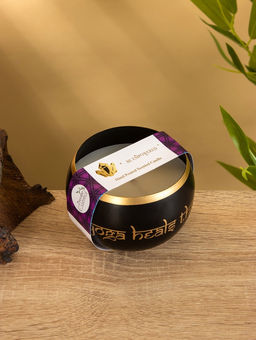 Свеча в чаше Yoga heal the soul, 200 г, 8.5×7 см, соевый воск, чёрная