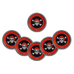 Цена за 10 шт. Тарелка одноразовая бумажная «Пиратская» (18 см), на Хэллоуин