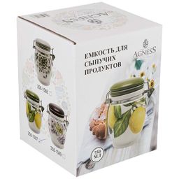 ЕМКОСТЬ ДЛЯ СЫПУЧИХ ПРОДУКТОВ AGNESS ЛЕМОН ТРИ 11,5*11,5*15 СМ 700 МЛ. фото 2