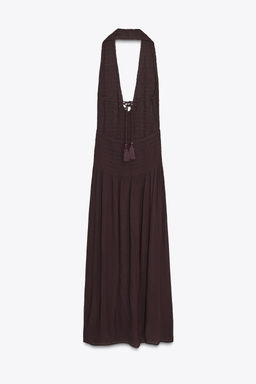 SMOCKED HALTER DRESS - Zara фото 19