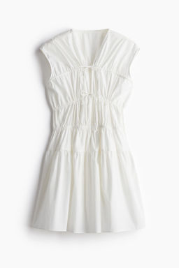 Vestido de popelina con cordones de ajuste