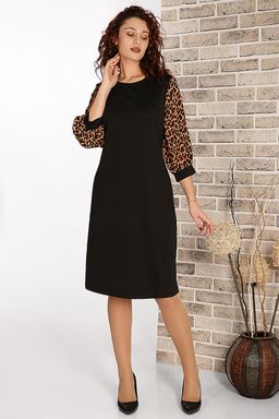 Платье с леопардовыми рукавами - Almond фото 5