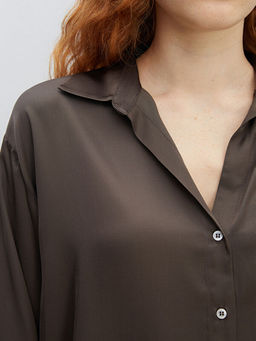 Oversize Saten Kad?n G?mlek