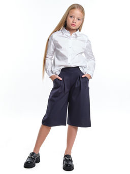 Кюлоты для девочки школьные 22-7319 синий