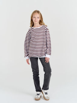 Свитшот облегченный Полоска Шоколад 7+ - Bungly фото 5