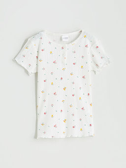 ?i?ekli K?z ?ocuk ?ortlu Pijama Tak?m