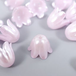 Цена за 2 шт. Бусины для творчества пластик Цветок ландыша жемчужный набор 40 шт. сиреневый 1?0.9?0.9 см