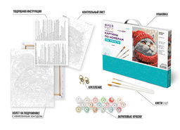 ФРЕЯ PNB/PM-340 Набор для раскрашивания по номерам 40 х 30 см Зимний котик