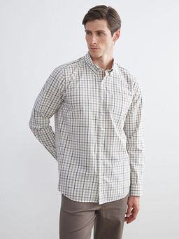 Regular Fit Uzun Kollu Ekose Poplin Erkek G?mlek