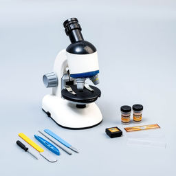 Микроскоп детский, кратность увеличения до 1200х, белый, с подсветкой