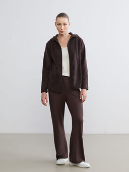 Kap??onlu Polar Kad?n Fermuarl? Sweatshirt