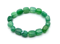 Браслет из агата тонированного прямоугольник 9*12мм цв.зеленый светлый