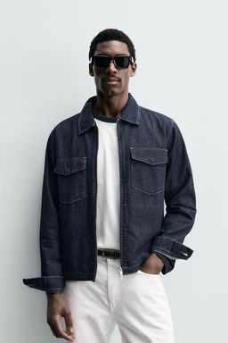 SOBRECAMISA DENIM CREMALLERA / ?ndigo - Zara фото 2