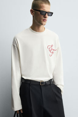 BOXY FIT EMBROIDERED T-SHIRT - Zara фото 2