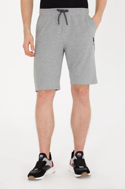 Мужские серые меланжевые вязаные шорты - U.s. polo assn фото 3