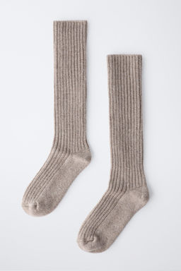 TALL WOOL AND CASHMERE SOCKS - Zara фото 4