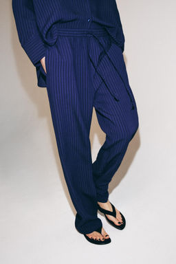 PANTAL?N PIJAMERO ESTRUCTURA ZW COLLECTION / Marino - Zara фото 2