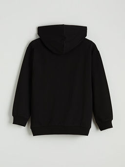 Kap??onlu Be?ikta? Bask?l? Erkek ?ocuk Sweatshirt