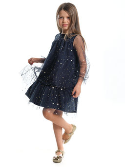 Платье для девочки праздничное нарядная форма детская одежда UD 7847 т.синий - Mini maxi фото 3