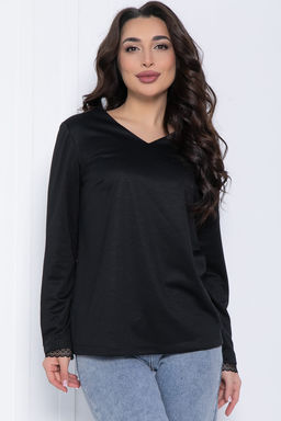 Блуза Палермо (черная) Б12530-25 - Lt collection фото 3