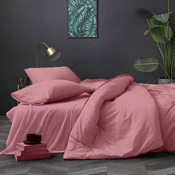 Постельное белье поплин гладкокрашенный - Темно-розовый 2 сп. (нав.70х70)