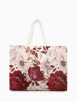 Сумка для покупок «Пионы», многоразовая, бордовая