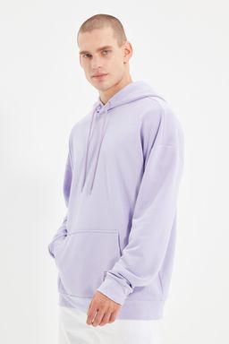 TRENDYOL MAN Beyaz Oversize/Genis Kesim Kapusonlu Etiketli Ici Polar/S?cak Tutan Sweatshirt TMNAW21SW2005 - Trendyolmilla фото 11