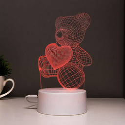 Светильник сенсорный Мишутка LED 7 цветов USB/от батареек белый