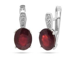 Серьги из серебра рубин корунд, SL-RIC64