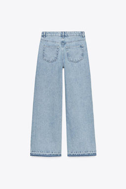 Z1975 WIDE-LEG HIGH-WAIST JEANS WITH CROCHET TRIM - Zara фото 10