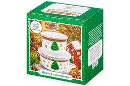 Набор 2 салатников - 500 мл 13,5*13,5*6,5 см+260 мл 10,5*10,5*6 см Новогодняя ёлка NEW BONE CHINA - Elan gallery фото 15