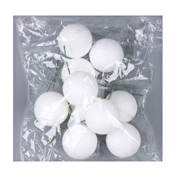 Фигурка для поделок и декора на проволоке «Шар», набор 10 шт., размер 1 шт. — 4×11 см, цвет белый