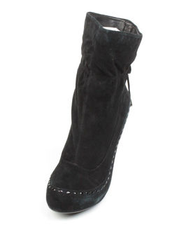 02-002-501/1/21 BLACK Полусапоги женские (натуральная замша,байка) - Фабричный китай фото 2