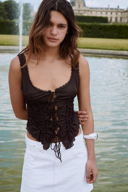 GATHERED TIE TOP - Zara фото 4