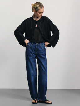 Джинсы barrel с поясом-шнурком / Zarina